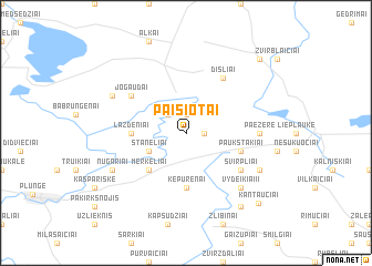 map of Paišiotai