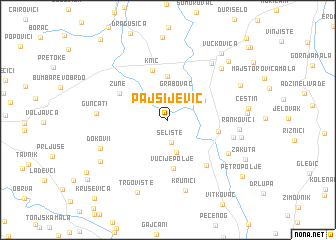 map of Pajsijević
