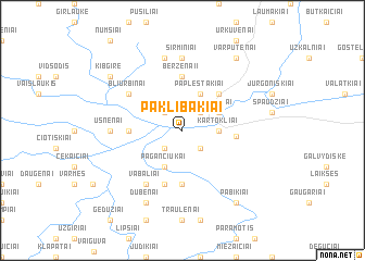 map of Paklibakiai