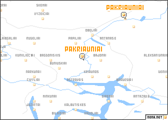 map of Pakriauniai