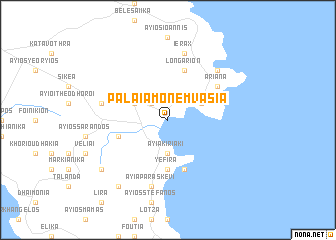 map of Palaiá Monemvasía