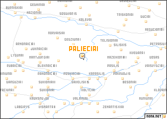 map of Paliečiai