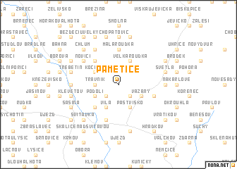 map of Pamětice