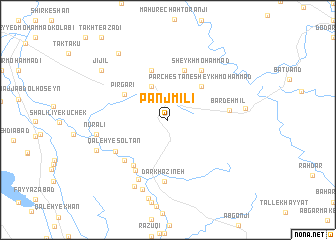 map of Panj Mīlī