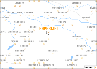 map of Paparčiai