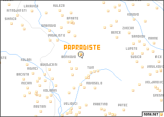 map of Papradište
