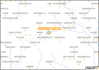 map of Parádfürdő