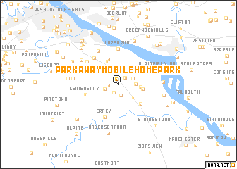 map of Park Away Mobile Home Park