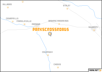 map of Parks Crossroads