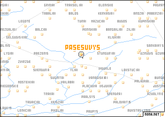 map of Pašešuvys