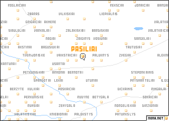 map of Pašiliai