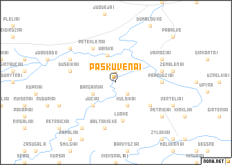 map of Paškuvėnai