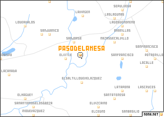 map of Paso de la Mesa