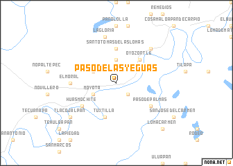 map of Paso de las Yeguas