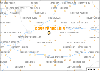 map of Passy-en-Valois