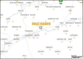 map of Păucişoara