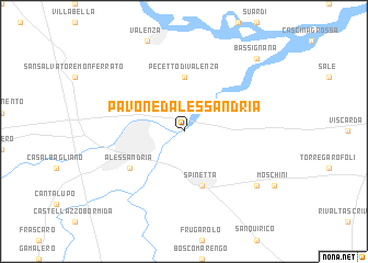 map of Pavone dʼAlessandria