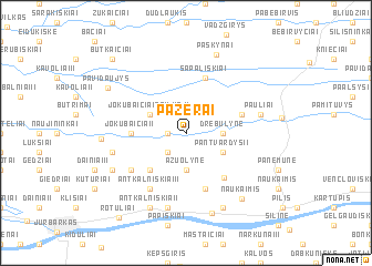 map of Pažėrai