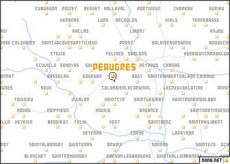 map of Peaugres