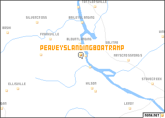 map of Peaveys Landing Boat Ramp