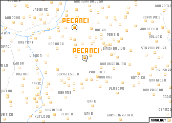 map of Pećanci