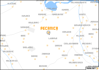 map of Pečanica