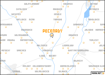 map of Pečeňady