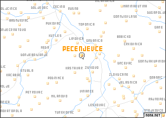 map of Pečenjevce