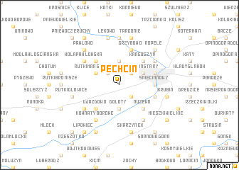 map of Pęchcin