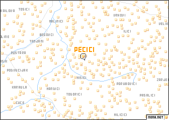 map of Pećići