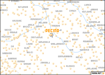 map of Pećina