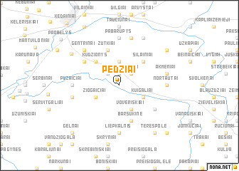 map of Pėdžiai