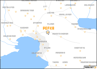 map of Péfka
