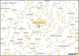 map of Pekarići