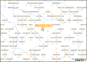 map of Pękoszew