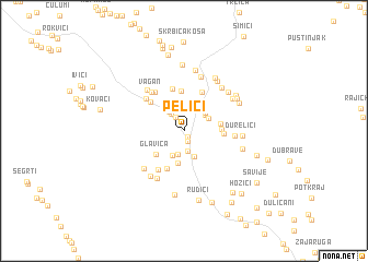 map of Pelići