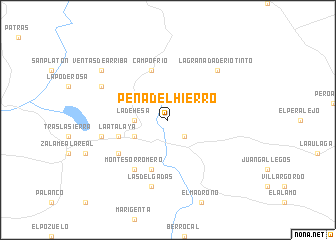 map of Peña del Hierro