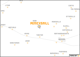 map of Penicks Mill