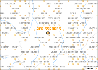 map of Périssanges