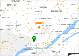 map of Peshāwar Lines