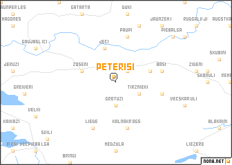 map of Pēterīši