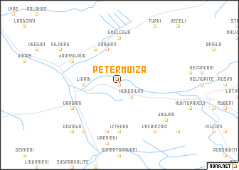 map of Pētermuiža