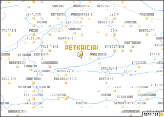 map of Petkaičiai