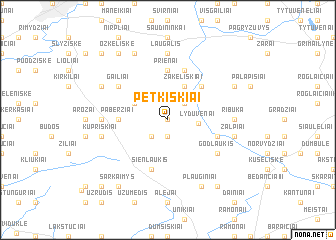 map of Petkiškiai