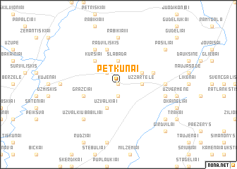 map of Petkūnai