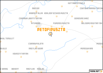 map of Petőfipuszta