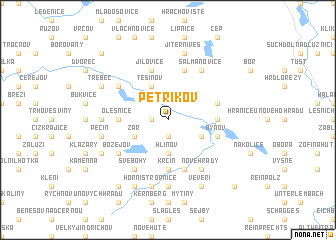map of Petříkov