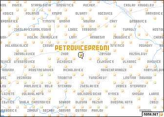 map of Petrovice Přední