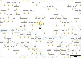 map of Pévy