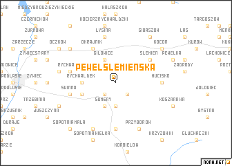 map of Pewel Ślemieńska